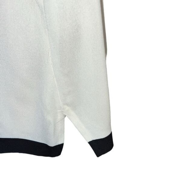 Misook Black & White Colorblock Open Front Cardigan Sweater Womens Size M - Picture 4 of 14